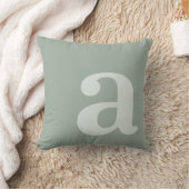 Elegant Monogram Sage Green Letter Initial クッション (ブランケット)