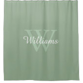 Elegant Monogram Script Name シャワーカーテン (正面)