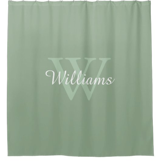 Elegant Monogram Script Name シャワーカーテン (正面)