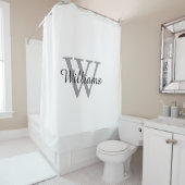Elegant Monogram Script Name シャワーカーテン (インサイチュ)