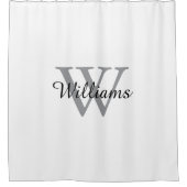 Elegant Monogram Script Name シャワーカーテン (正面)