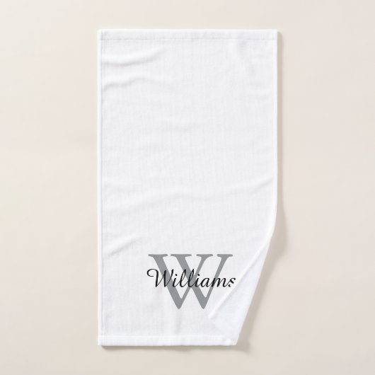 Elegant Monogram Script Name バスタオルセット (ハンドタオル)