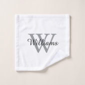 Elegant Monogram Script Name バスタオルセット (ウォッシュタオル)