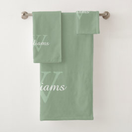 Elegant Monogram Script Name バスタオルセット