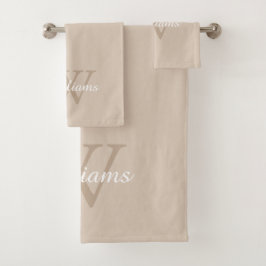 Elegant Monogram Script Name バスタオルセット