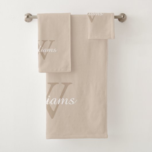 Elegant Monogram Script Name バスタオルセット (インサイチュ)