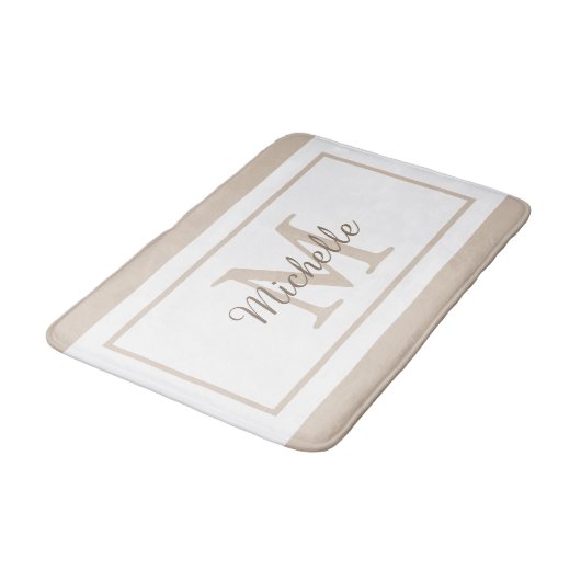 Elegant Monogram Script Name バスマット (アングル)