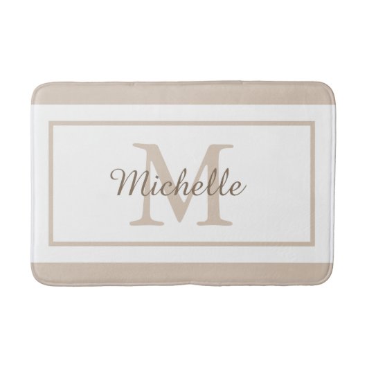 Elegant Monogram Script Name バスマット (正面)