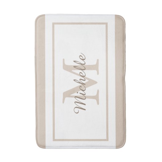 Elegant Monogram Script Name バスマット (正面縦)