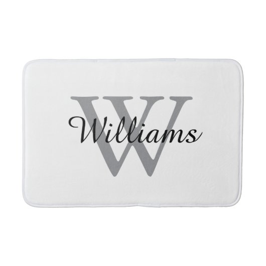 Elegant Monogram Script Name バスマット (正面)
