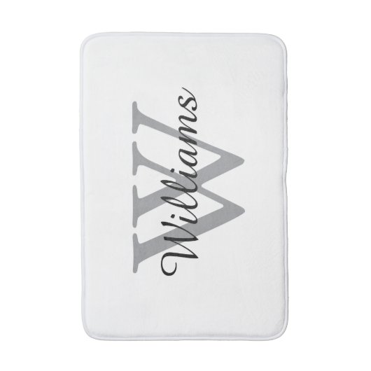 Elegant Monogram Script Name バスマット (正面縦)