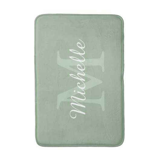 Elegant Monogram Script Name バスマット (正面縦)