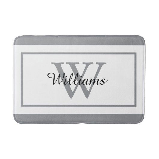Elegant Monogram Script Name バスマット (正面)
