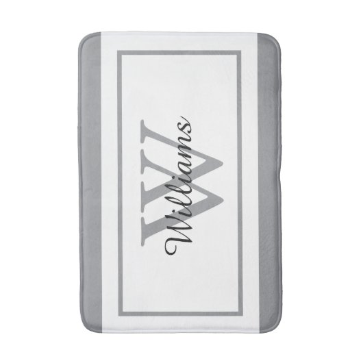 Elegant Monogram Script Name バスマット (正面縦)