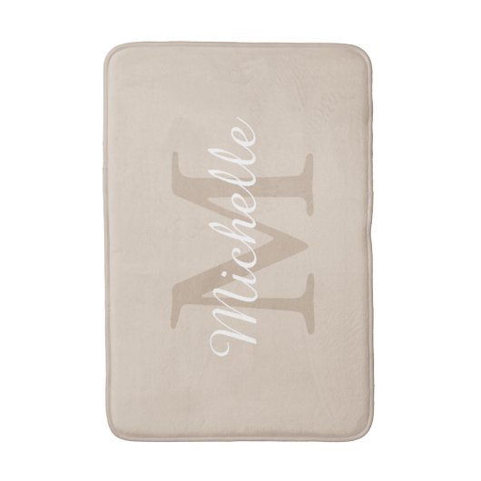 Elegant Monogram Script Name バスマット (正面縦)
