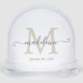 Elegant Monogram Script Name Custom Date (裏面)