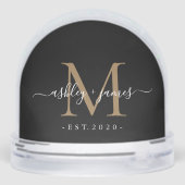 Elegant Monogram Script Name Custom Date Wedding (裏面)