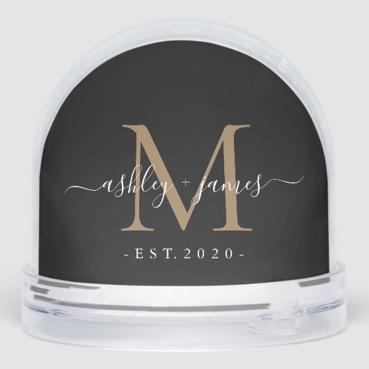 Elegant Monogram Script Name Custom Date Wedding (裏面)