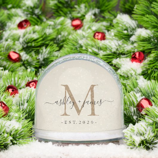 Elegant Monogram Script Name Custom Date Wedding (クリスマス)