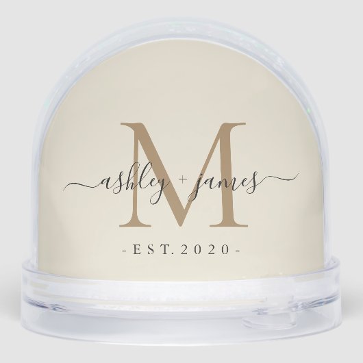 Elegant Monogram Script Name Custom Date Wedding (裏面)