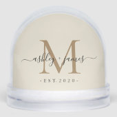 Elegant Monogram Script Name Date Photo Wedding (正面)