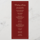 Elegant Monogram Script Wine Red Wedding Ceremony プログラム (裏面)