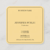 Elegant Monogram Template Luxury Glamour Gold スクエア名刺 (裏面)