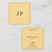 Elegant Monogram Template Luxury Glamour Gold スクエア名刺 (正面/裏面)