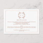 Elegant Monogram Terracota Wedding Details エンクロージャーカード (正面)