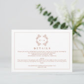 Elegant Monogram Terracota Wedding Details エンクロージャーカード (スタンド正面)