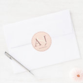 Elegant Monogram Warm Pinkish Earth Tones Wedding ラウンドシール (封筒)