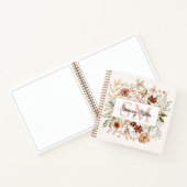 Elegant Monogram Watercolor Fall Wildflower Floral ノートブック (内部)