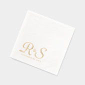 Elegant monogram wedding 箔ナプキン (左)