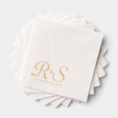 Elegant monogram wedding 箔ナプキン (インサイチュ (積み重ね))