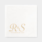 Elegant monogram wedding 箔ナプキン (正面)