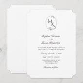 Elegant Monogram Wedding | Classic Formal 招待状 (正面/裏面)