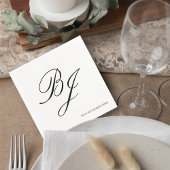 Elegant Monogram Wedding Cocktail Napkins スタンダードカクテルナプキン