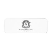 Elegant Monogram Wedding Crest Cigar Band ラベル (正面)