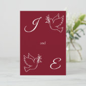 Elegant Monogram Wedding Invitation Aesthetic 招待状 (スタンド正面)