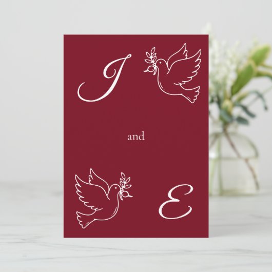 Elegant Monogram Wedding Invitation Aesthetic 招待状 (スタンド正面)