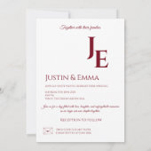 Elegant Monogram Wedding Invitation Aesthetic 招待状 (裏面)
