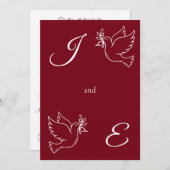 Elegant Monogram Wedding Invitation Aesthetic 招待状 (正面/裏面)