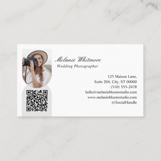 Elegant Monogram Wedding Photographer Arch Photos 名刺 (裏面)