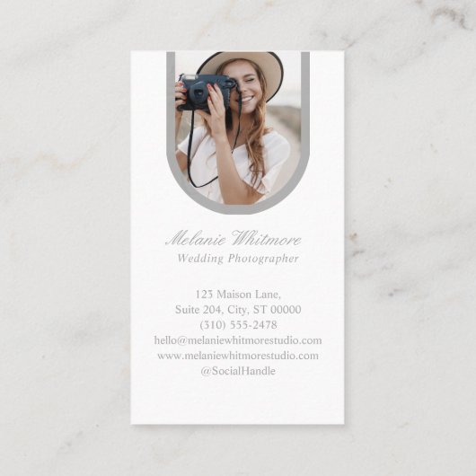 Elegant Monogram Wedding Photographer Arch Photos 名刺 (裏面)