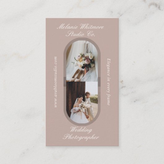 Elegant Monogram Wedding Photographer Arch Photos 名刺 (正面)