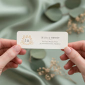 Elegant Monogram Wedding Return Address Label ラベル