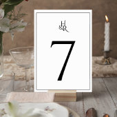 Elegant Monogram Wedding Table Number Card テーブルナンバー