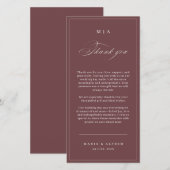 Elegant Monogram Wedding Thank You Card QR Code サンキューカード (正面/裏面)