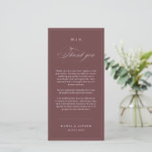 Elegant Monogram Wedding Thank You Card QR Code サンキューカード (スタンド正面)
