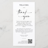 Elegant Monogram Wedding Thank You Card QR Code サンキューカード (正面)